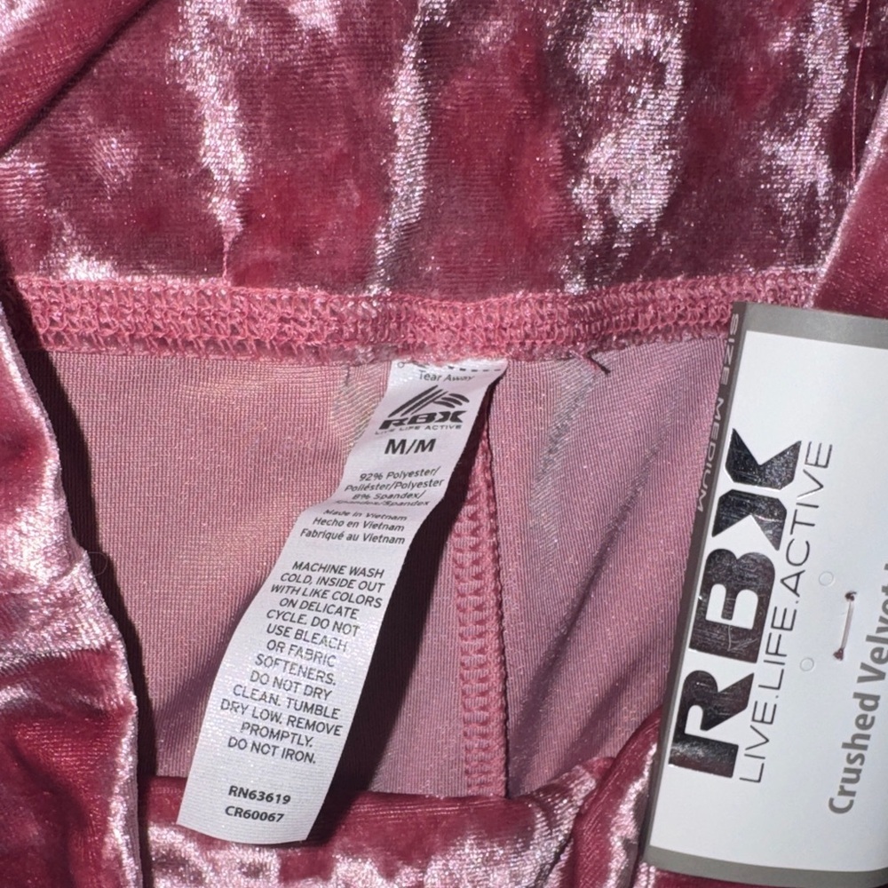 RBX Crushed Velvet Leggings in Dusty Rose - Picture 5 of 5